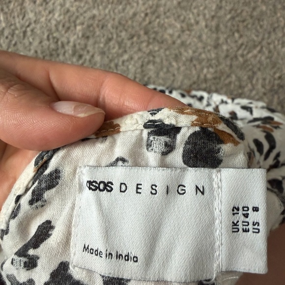 ASOS White and Black Leopard Print Midi Dress - Picture 5 of 6